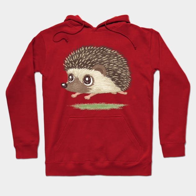 Hedgehog running Hoodie by sanogawa